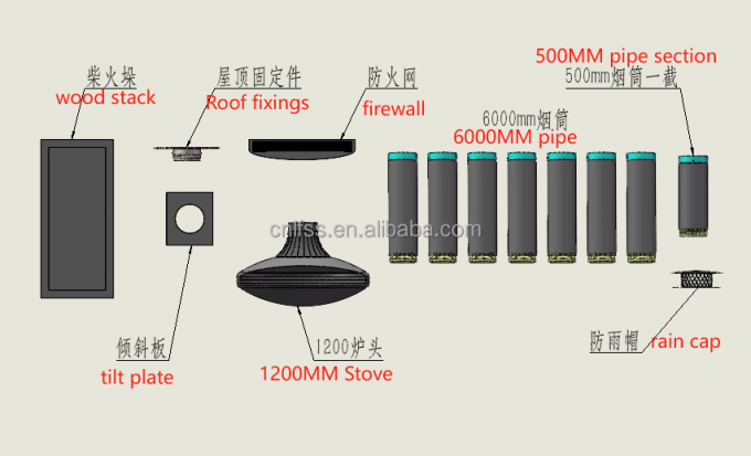 آتشفشان چوبی معلق داخل فولاد سفارشی رنگ سیاه تزئینی 7