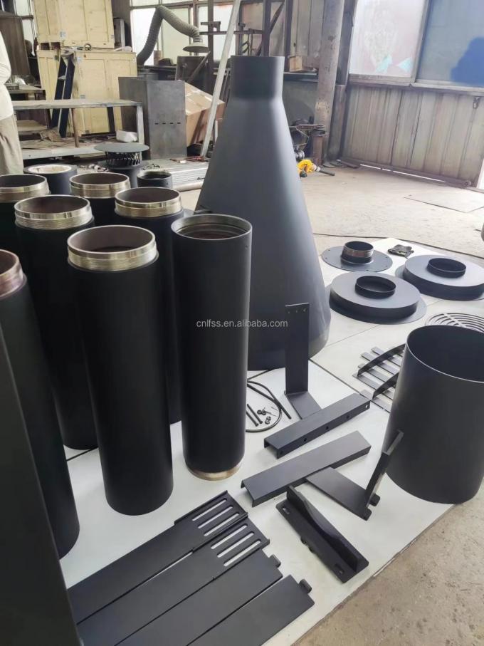 سطح بالا سیاه میز مدرن سبک اروپایی لوکس شیشه هنر چرخش شومینه فولاد کربن مبلمان گرد 0