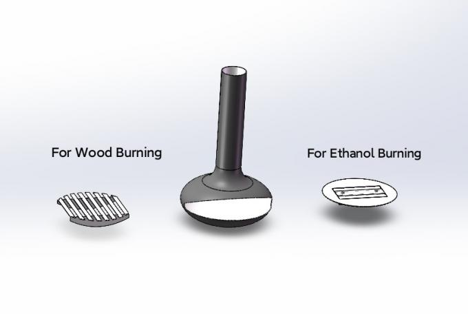 شومینه چوبی معلق سیاه آتش سوزی شومینه سقف داخلی فولاد سفارشی 2