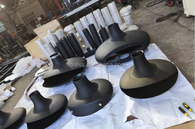 شومینه های گاز شومینه های گاز اروپا سیاه مات کربن پروپان فولاد سه طرفه گاز طبیعی 5