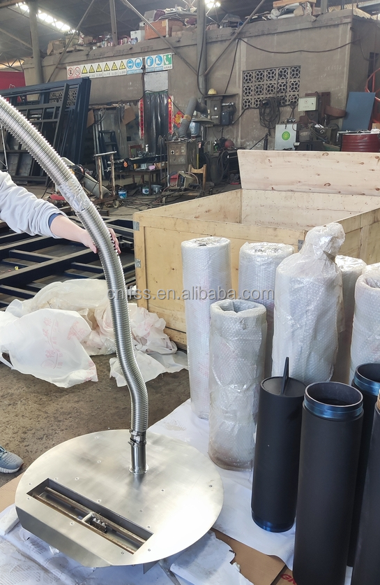 شومینه های گاز شومینه های گاز اروپا سیاه مات کربن پروپان فولاد سه طرفه گاز طبیعی 8