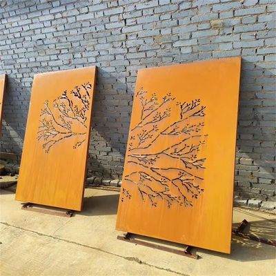 Laser Cutting Leafy Greens Patterns Corten Steel Decorative Wall Panel