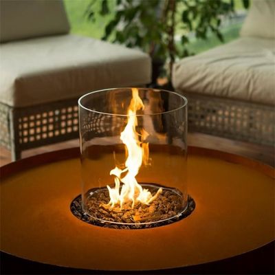Corten Steel Round Fire Pit Table Portable Freestanding Gas Propane