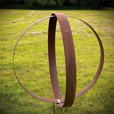 Large Rustic Metal Ring Circle Garden Art Corten Steel Garden Ring Hoop Sculpture