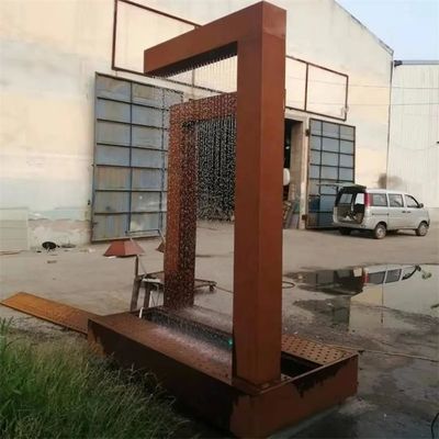 Fountain Garden Rusty Metal Waterfall Free Standing Corten Steel Pond Water Feature